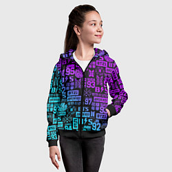 Толстовка на молнии детская BTS Logos, цвет: 3D-черный — фото 2