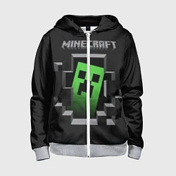 Толстовка на молнии детская Minecraft Creeper, цвет: 3D-меланж