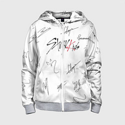 Толстовка на молнии детская STRAY KIDS АВТОГРАФЫ, цвет: 3D-меланж