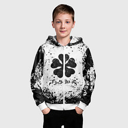 Толстовка на молнии детская ЧЁРНЫЙ КЛЕВЕР, цвет: 3D-белый — фото 2