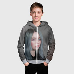 Толстовка на молнии детская Billie Eilish: Ocean Eyes, цвет: 3D-меланж — фото 2