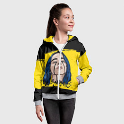 Толстовка на молнии детская Billie Eilish, цвет: 3D-меланж — фото 2