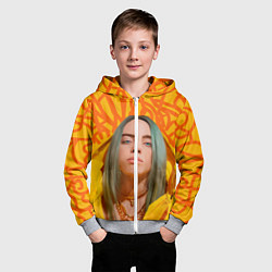 Толстовка на молнии детская Billie Eilish, цвет: 3D-меланж — фото 2