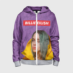 Толстовка на молнии детская Billie Eilish, цвет: 3D-меланж