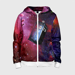 Толстовка на молнии детская Doctor Who, цвет: 3D-белый