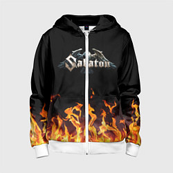 Толстовка на молнии детская Sabaton, цвет: 3D-белый