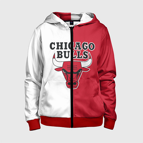 Детская толстовка на молнии CHICAGO BULLS / 3D-Красный – фото 1