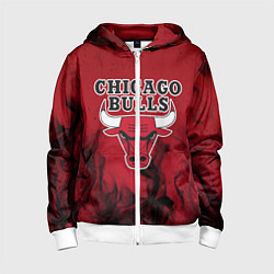 Толстовка на молнии детская CHICAGO BULLS, цвет: 3D-белый