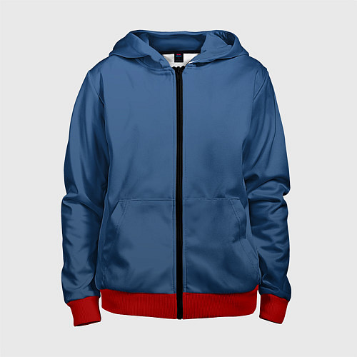 Детская толстовка на молнии 19-4052 Classic Blue / 3D-Красный – фото 1