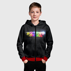 Толстовка на молнии детская MINECRAFT, цвет: 3D-красный — фото 2