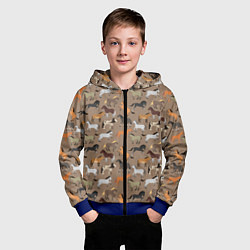 Толстовка на молнии детская Кони-лошади, цвет: 3D-синий — фото 2