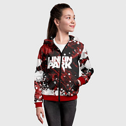 Толстовка на молнии детская Linkin Park, цвет: 3D-красный — фото 2