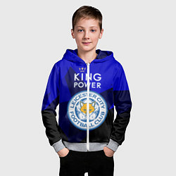 Толстовка на молнии детская Leicester City, цвет: 3D-меланж — фото 2