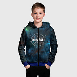 Толстовка на молнии детская NASA, цвет: 3D-синий — фото 2