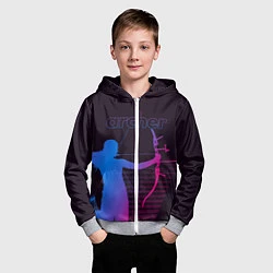 Толстовка на молнии детская Archer, цвет: 3D-меланж — фото 2