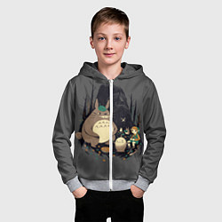 Толстовка на молнии детская Totoro, цвет: 3D-меланж — фото 2
