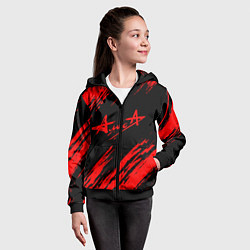 Толстовка на молнии детская АлисА, цвет: 3D-черный — фото 2