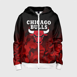 Толстовка на молнии детская CHICAGO BULLS, цвет: 3D-белый