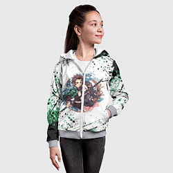 Толстовка на молнии детская KIMETSU NO YAIBA, цвет: 3D-меланж — фото 2