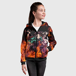 Толстовка на молнии детская KIMETSU NO YAIBA, цвет: 3D-черный — фото 2