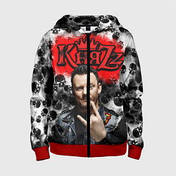 Толстовка на молнии детская Князь, цвет: 3D-красный