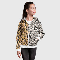 Толстовка на молнии детская Девушки орут на котиков, цвет: 3D-белый — фото 2