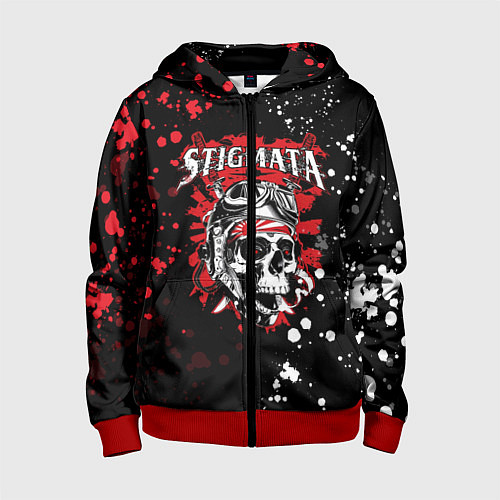 Детская толстовка на молнии Stigmata / 3D-Красный – фото 1