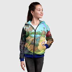 Толстовка на молнии детская Terraria, цвет: 3D-синий — фото 2