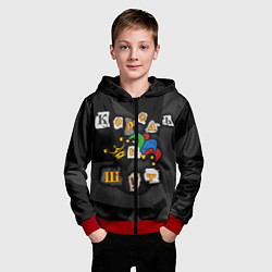 Толстовка на молнии детская Король и Шут, цвет: 3D-красный — фото 2