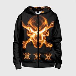 Толстовка на молнии детская Черепа, цвет: 3D-черный