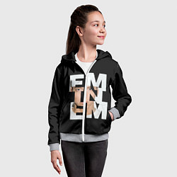 Толстовка на молнии детская Eminem, цвет: 3D-меланж — фото 2