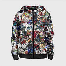 Толстовка на молнии детская Дискография EMINEM, цвет: 3D-черный