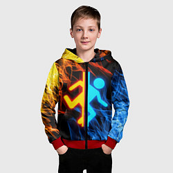 Толстовка на молнии детская PORTAL, цвет: 3D-красный — фото 2