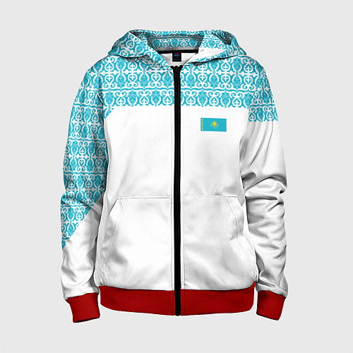 Детская толстовка на молнии Казахстан Форма / 3D-Красный – фото 1