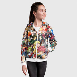 Толстовка на молнии детская Аниме коллаж, цвет: 3D-белый — фото 2