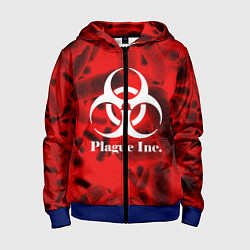 Толстовка на молнии детская PLAGUE INC, цвет: 3D-синий