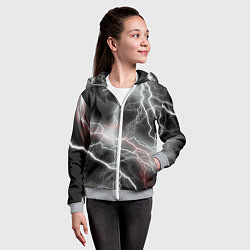 Толстовка на молнии детская Молния, цвет: 3D-меланж — фото 2