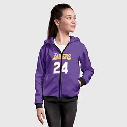 Толстовка на молнии детская Los Angeles Lakers Kobe Brya, цвет: 3D-черный — фото 2