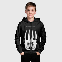 Толстовка на молнии детская Hollow Knight, цвет: 3D-черный — фото 2