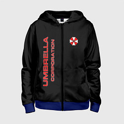 Толстовка на молнии детская Umbrella Corporation, цвет: 3D-синий