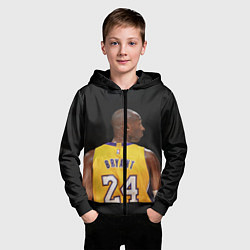 Толстовка на молнии детская Kobe Bryant, цвет: 3D-черный — фото 2