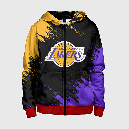 Детская толстовка на молнии LA LAKERS / 3D-Красный – фото 1