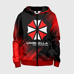 Толстовка на молнии детская Umbrella Corporation, цвет: 3D-красный