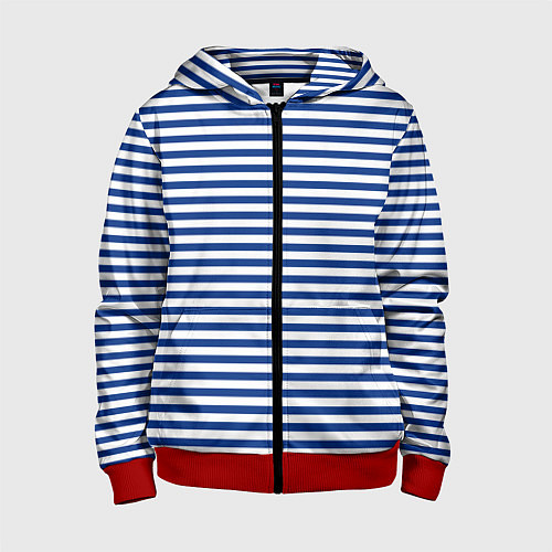 Детская толстовка на молнии Тельняшка ВМФ / 3D-Красный – фото 1