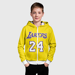 Толстовка на молнии детская Kobe Bryant 24, цвет: 3D-белый — фото 2