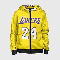 Толстовка на молнии детская Kobe Bryant 24, цвет: 3D-черный