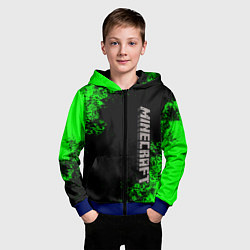 Толстовка на молнии детская MINECRAFT, цвет: 3D-синий — фото 2