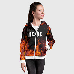 Толстовка на молнии детская AC DC, цвет: 3D-белый — фото 2