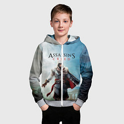 Толстовка на молнии детская Assassins Creed, цвет: 3D-меланж — фото 2