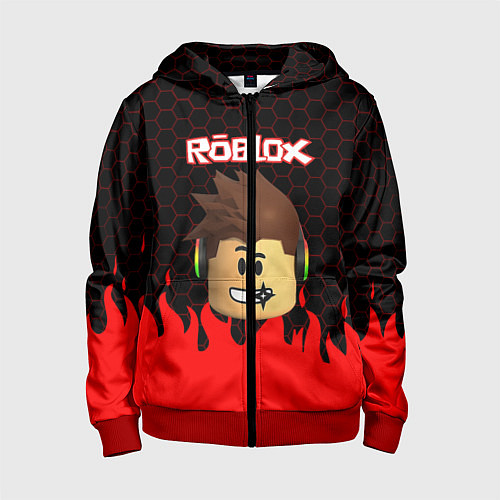Детская толстовка на молнии ROBLOX / 3D-Красный – фото 1
